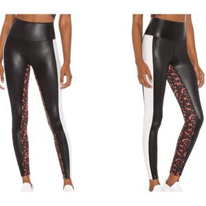 BEACH RIOT Torte Leggings Colorblock Black White Tortoise shell Size Small